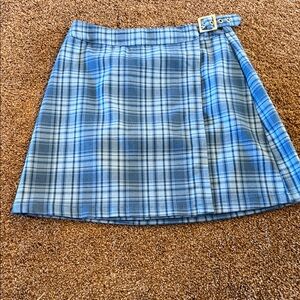 Women’s Brandy Melville John Galt blue plaid flannel mini skirt size small